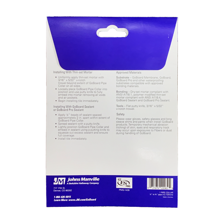 GoBoard 1/2" - 3/4" Pipe Collar Package, Back