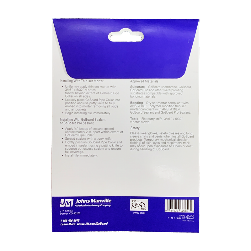 GoBoard 1/2" - 3/4" Pipe Collar Package, Back