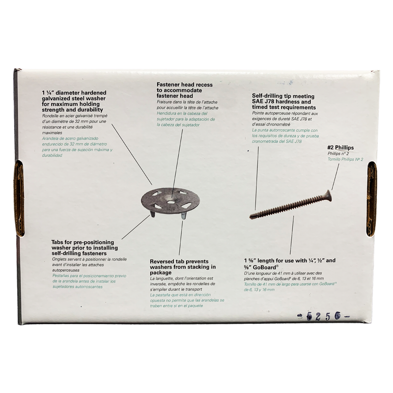 GoBoard Washers for Metal Studs Box, Back