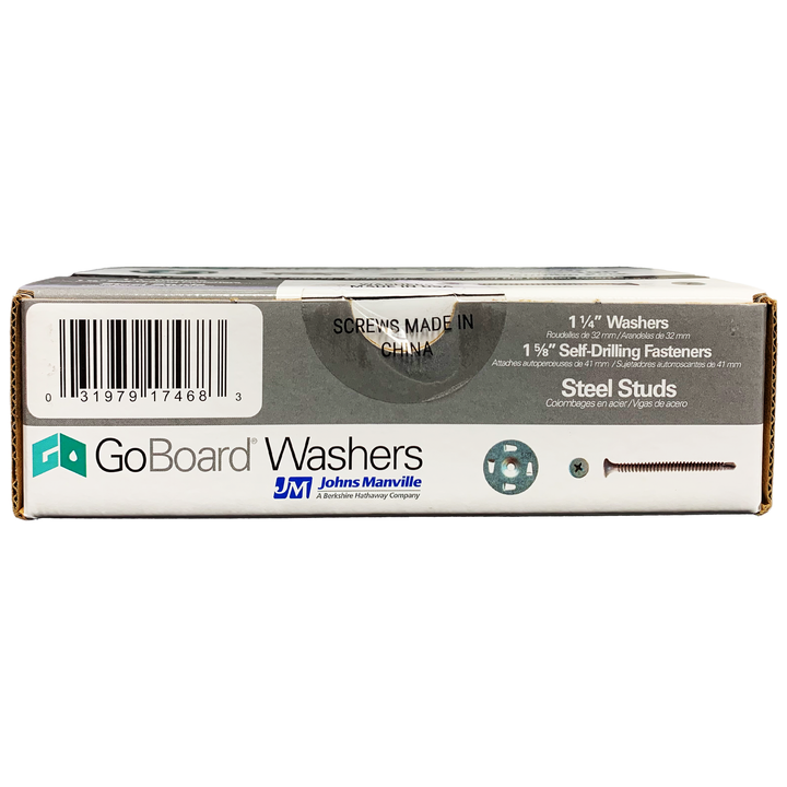 GoBoard Washers for Metal Studs Box, Front Side