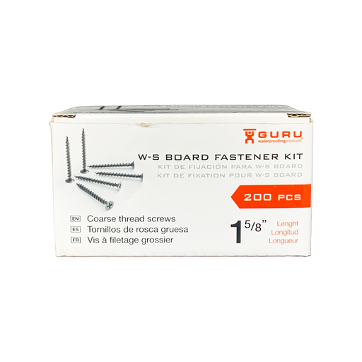 GURU 1-5/8" W-S Board Fastener Kit, Front View