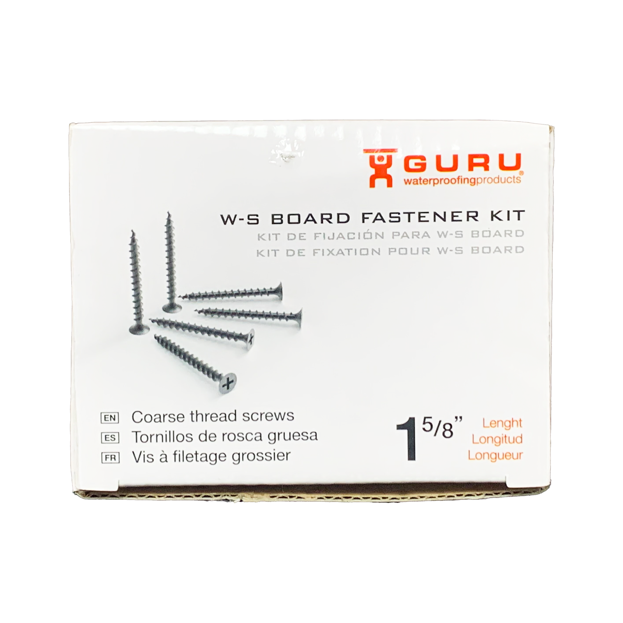 GURU 1-5/8" W-S Board Fastener Kit, Top View