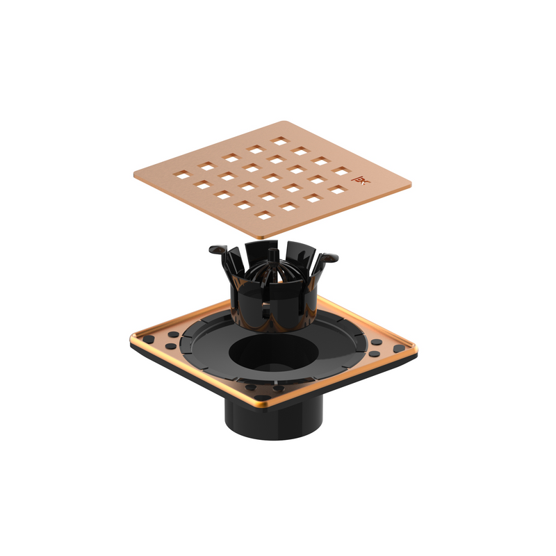 GURU Evo Lite PLUS 4-1/4" Square Shower Drain Cover & Hair Strainer
