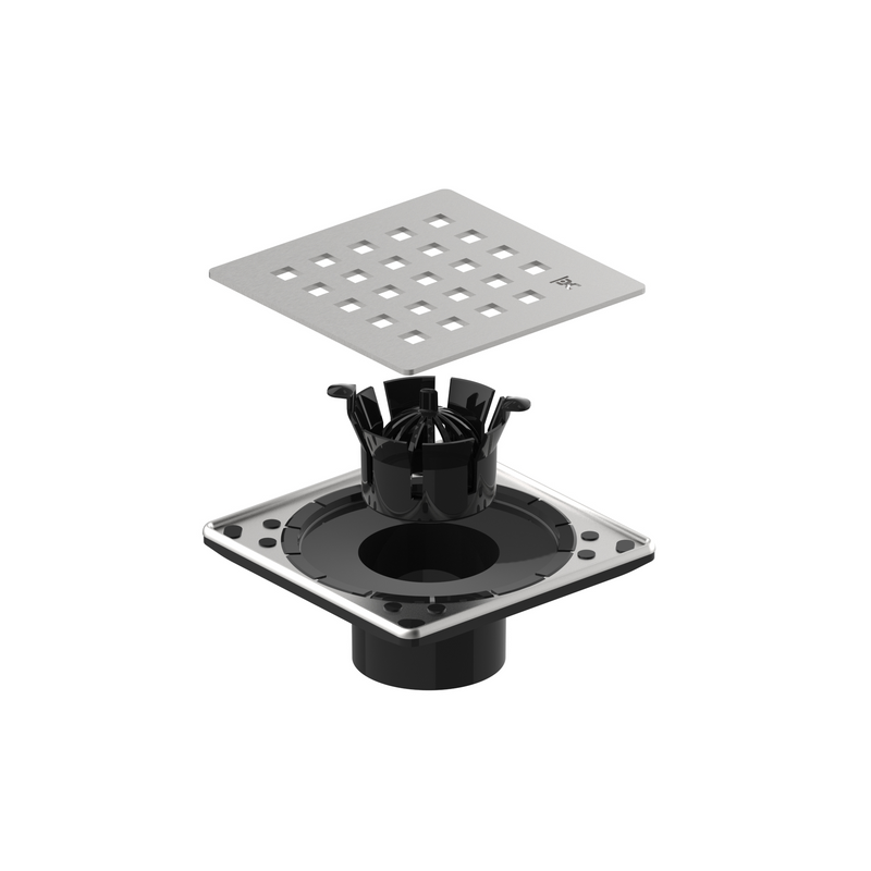 GURU Evo Lite PLUS 4-1/4" Square Shower Drain Cover & Hair Strainer