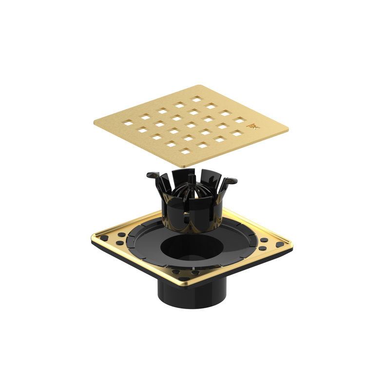 GURU Evo Lite PLUS 4-1/4" Square Shower Drain Cover & Hair Strainer