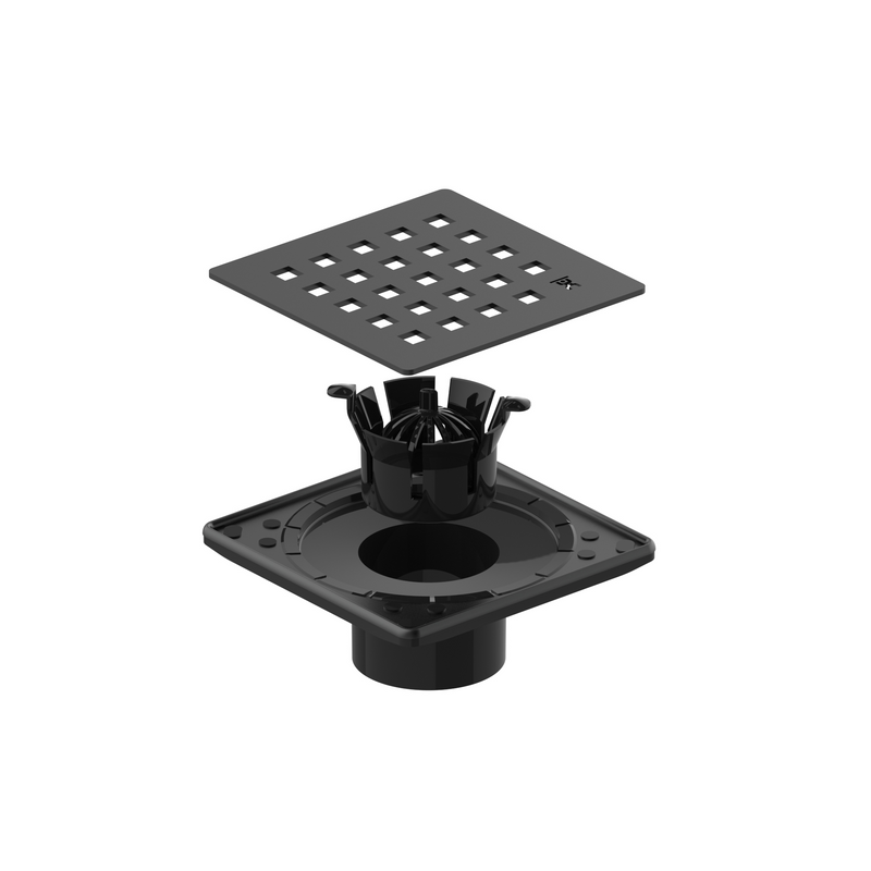 GURU Evo Lite PLUS 4-1/4" Square Shower Drain Cover & Hair Strainer