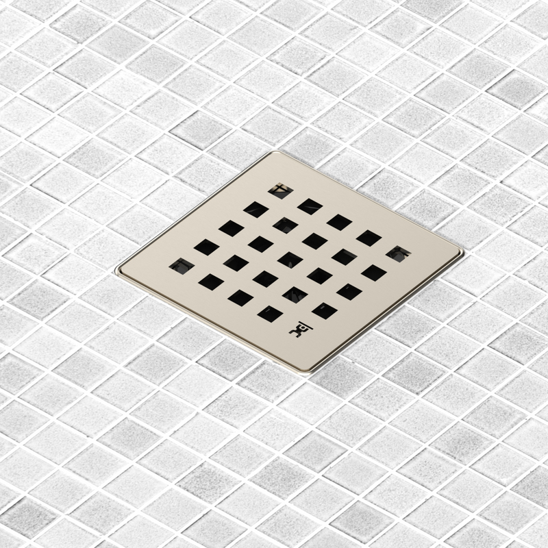 GURU Evo Lite PLUS 4-1/4" Square Shower Drain Cover & Hair Strainer