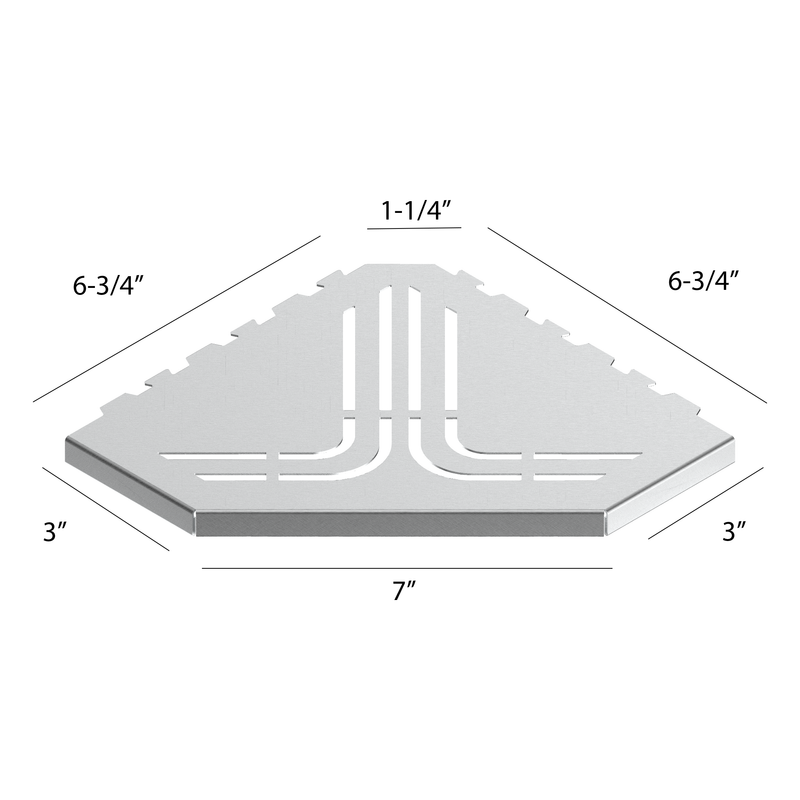 Guru Evolux BEAT Trapezoid Shower Corner Shelves Size