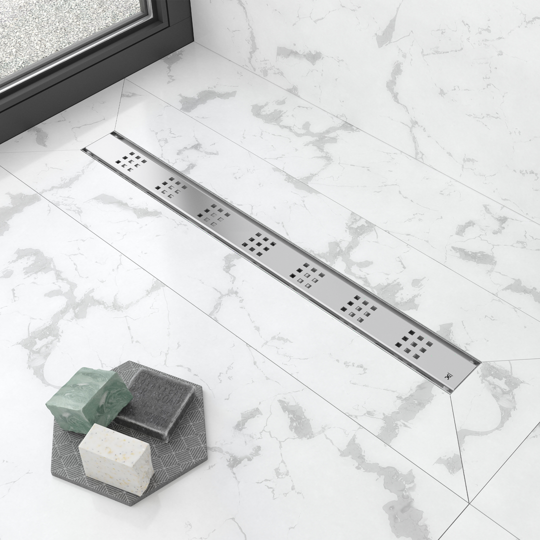 GURU Evolux PLUS Linear Drain & Strainer, Stainless Steel 