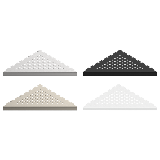 GURU Evolux PLUS Triangle Shower Corner Shelves, Brushed, Black, Nickel & White
