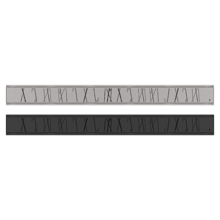GURU Evolux 24" Zen Brush Linear Drain & Strainer, Black and Stainless Steel