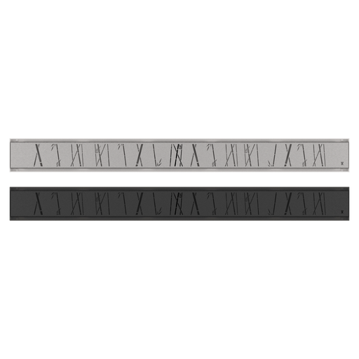 GURU Evolux 24" Zen Brush Linear Drain & Strainer, Black and Stainless Steel