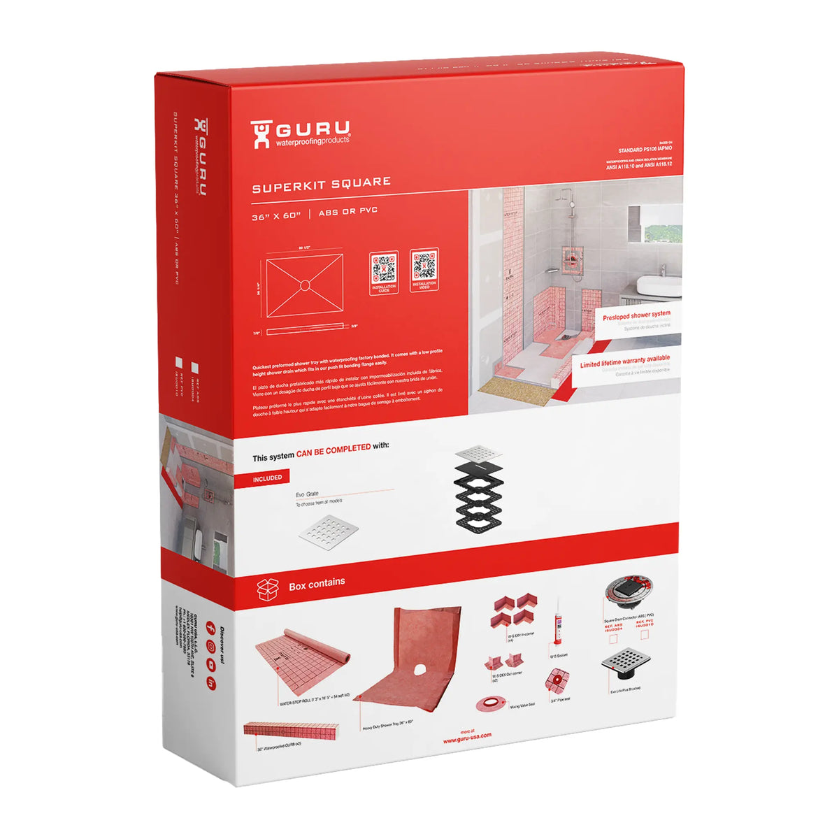 GURU SUPERKIT Square Shower System