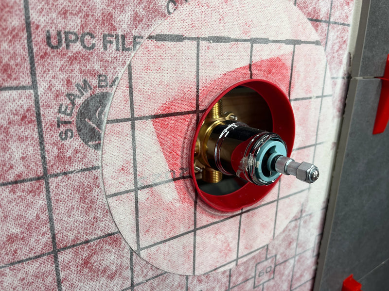 Guru Water-Stop 4-1/2" Mixing Valve Seal Installed