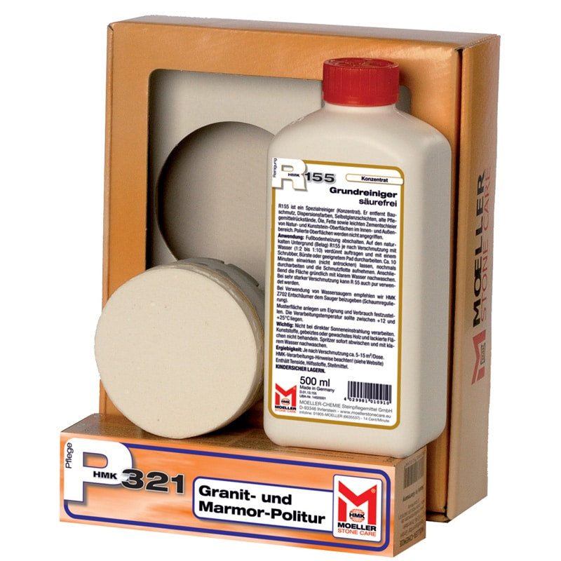 HMK Marble Polishing Kit - Complete marble care solution for professional polishing and maintenance