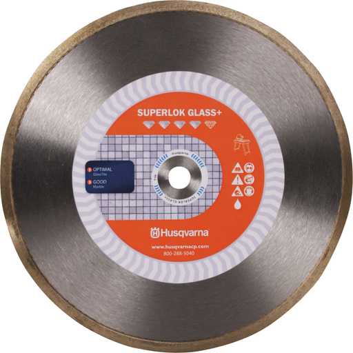 Husqvarna Superlok Glass+ Diamond Blade - High-Quality Glass Cutting Blade