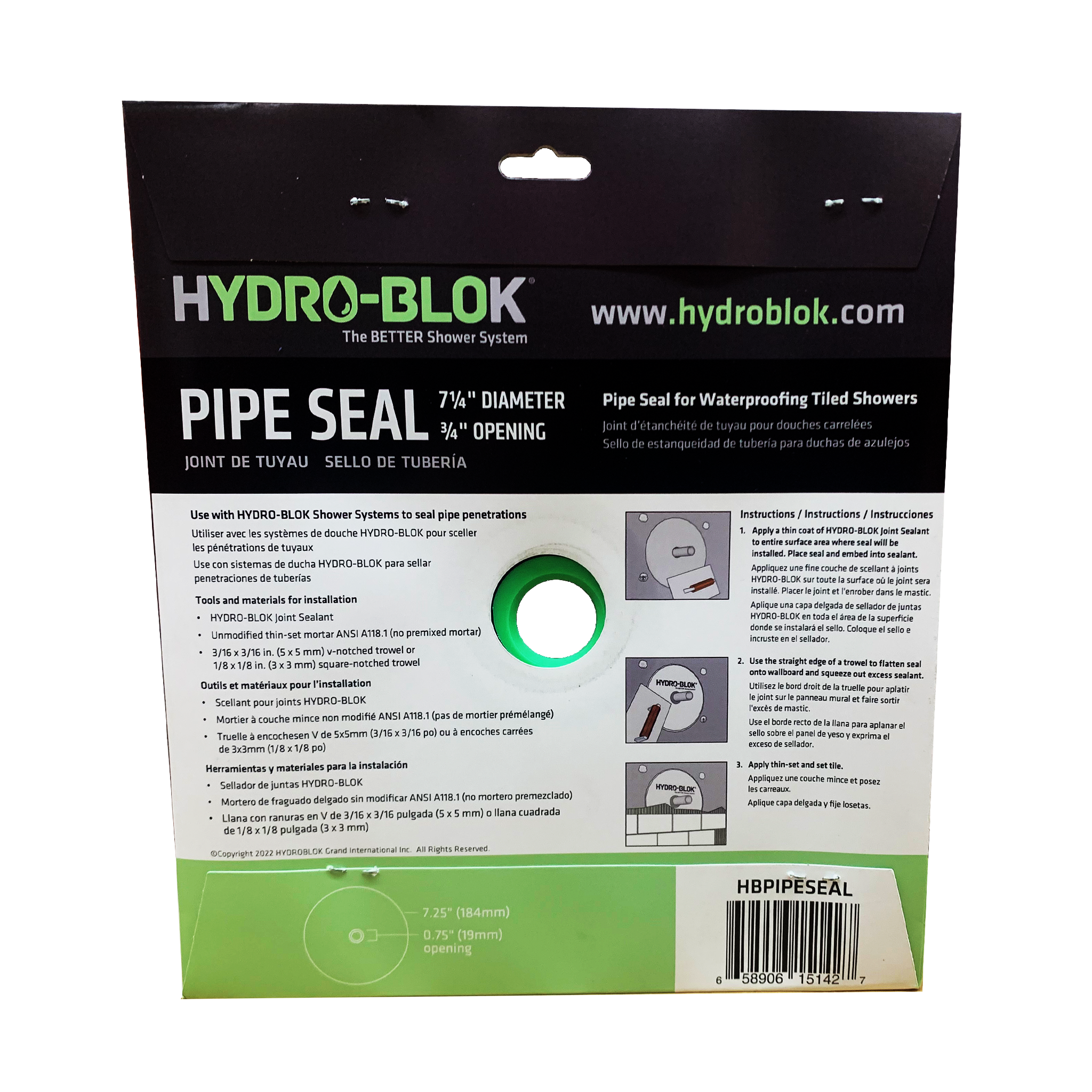 HYDRO-BLOK Pipe Seal | 3/4