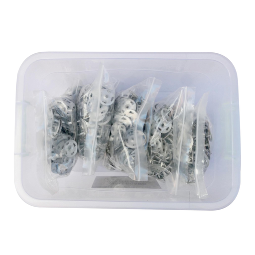 Hydro-Blok 1.25" Galvanized Washers with Tabs, 1000pc Bucket