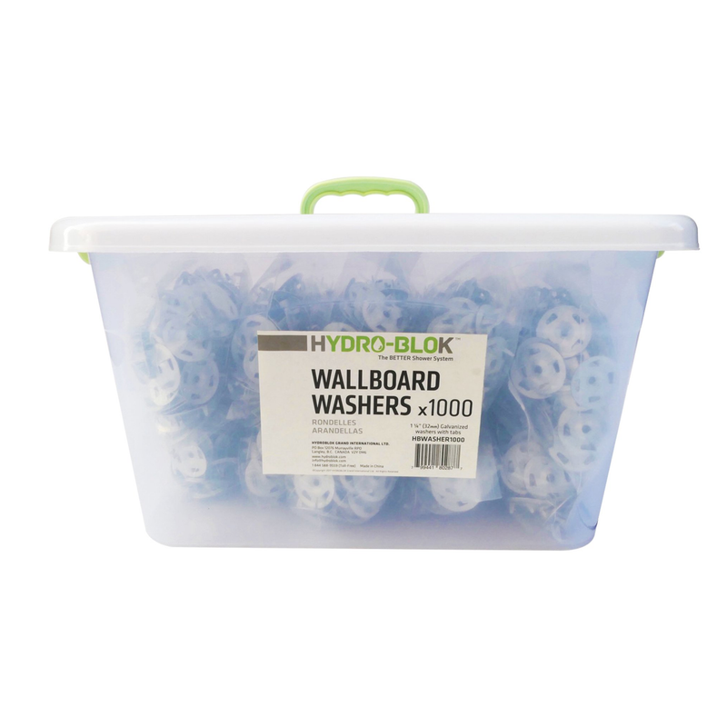 Hydro-Blok 1.25" Galvanized Washers with Tabs, 1000pc Bucket