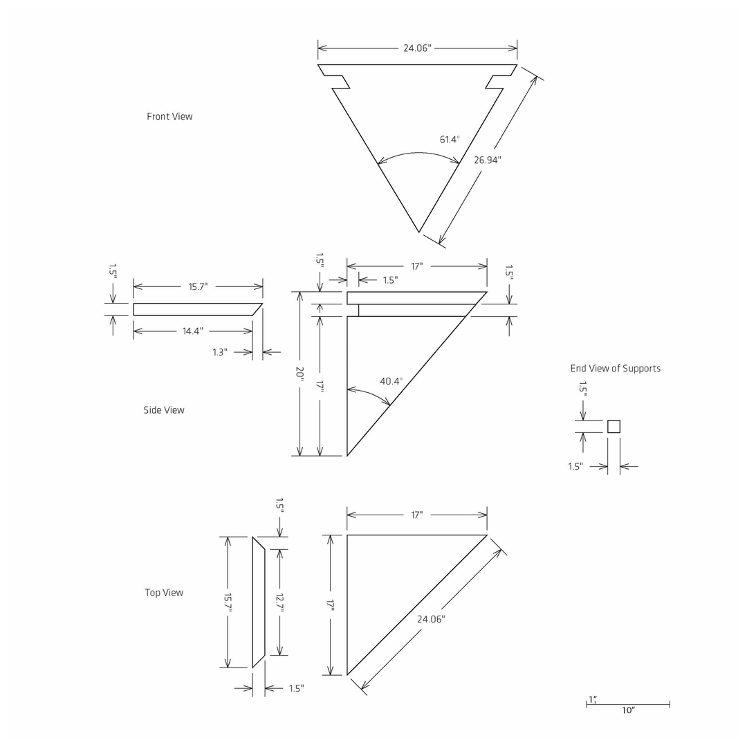 Hydro-Blok 17" x 17" Diamond Bench Blueprint