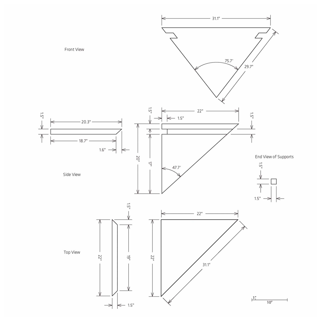 Hydro-Blok 22" x 22" Diamond Bench Blueprint