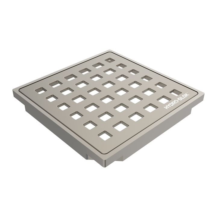 Hydro-Blok 3.75" x 3.75" Brass Drain Grate and Tray