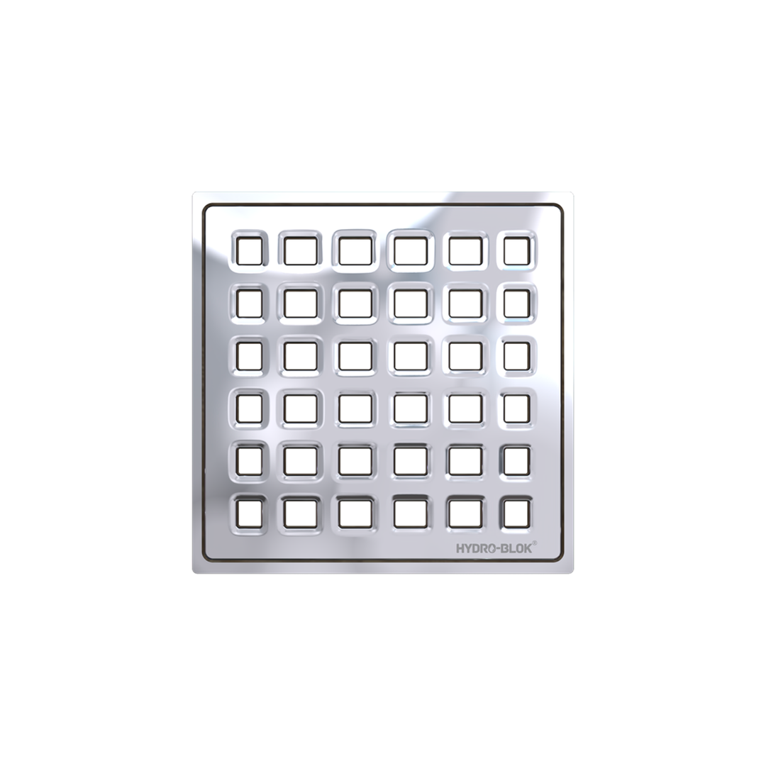 Hydro-Blok 3.75" x 3.75" Classic Shower Pan Drain Covers & Trays