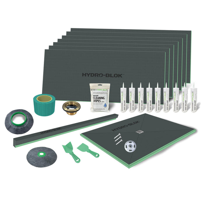 Hydro-Blok 48" x 60" Center Drain Shower Kit