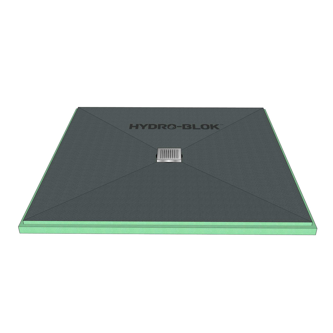 HYDRO-BLOK Classic Center Drain Shower Pan, 36” x 36” 