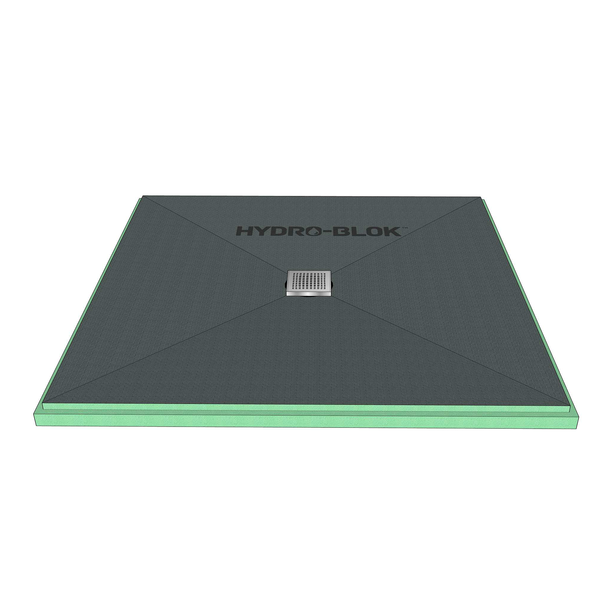 HYDRO-BLOK Classic Center Drain Shower Pan, 36” x 36” 