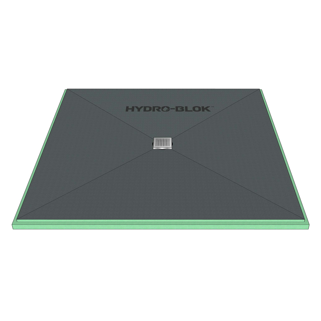 HYDRO-BLOK Classic Center Drain Shower Pan, 48” x 48”