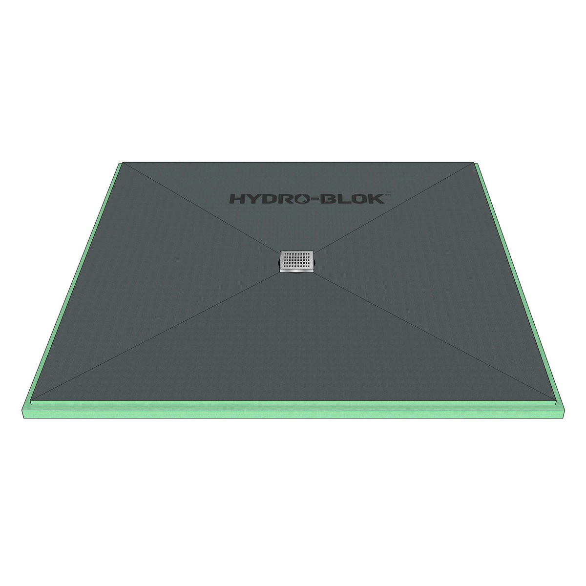 HYDRO-BLOK Classic Center Drain Shower Pan, 48” x 48”