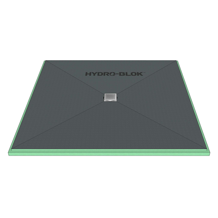 HYDRO-BLOK Classic Center Drain Shower Pan, 48” x 48”
