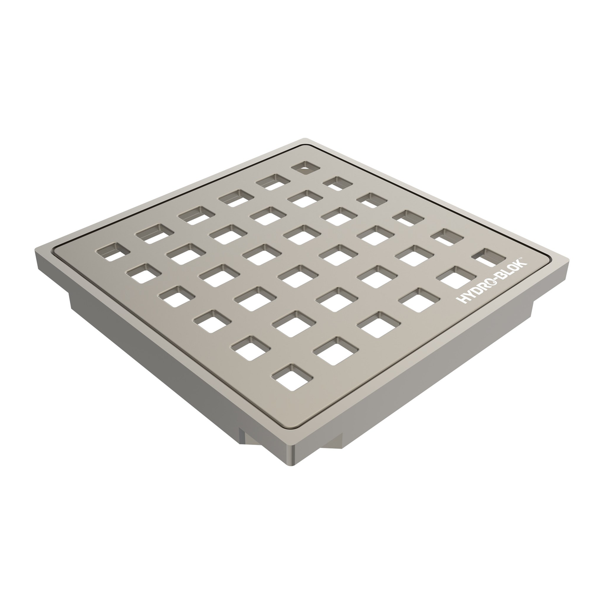HYDRO-BLOK Classic Shower Drain Cover and Tray, Brass