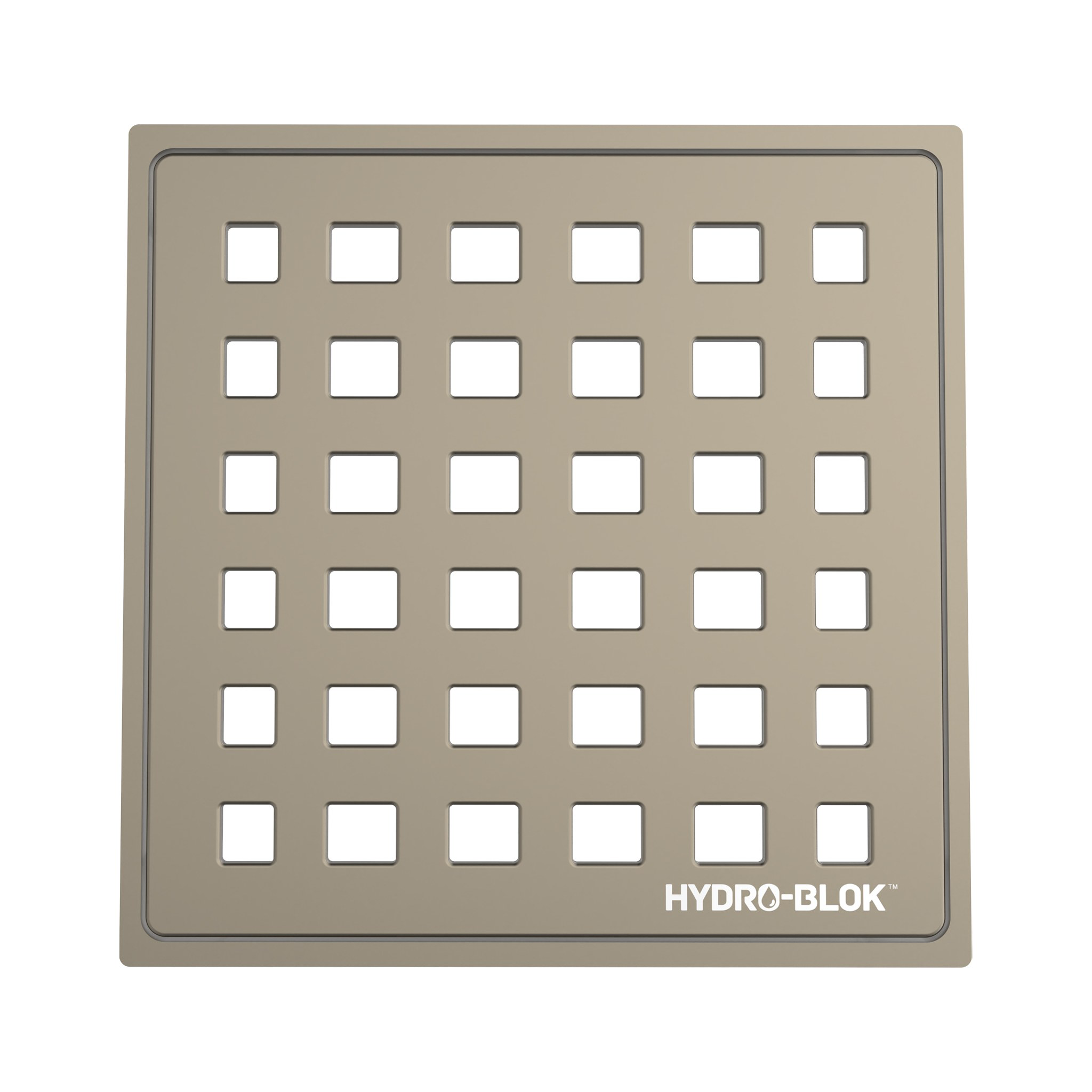HYDRO-BLOK Classic Shower Drain Cover and Tray, Brass