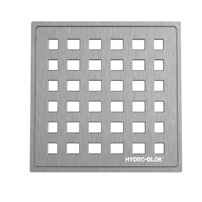 HYDRO-BLOK Classic Shower Drain Cover and Tray, Brushed Nickel