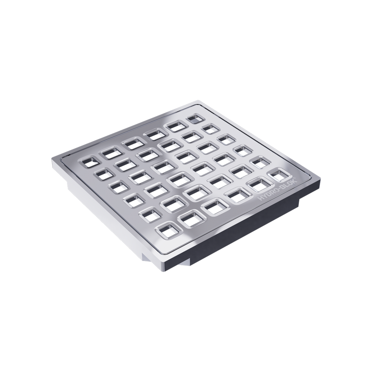 HYDRO-BLOK Classic Shower Drain Cover and Tray, Polished Chrome