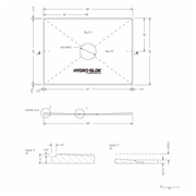 HYDRO-BLOK Low Profile Shower Pan, 36"x48" Blueprint
