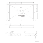 HYDRO-BLOK Low Profile Shower Pan, 36"x60" Blueprint
