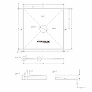 HYDRO-BLOK Low Profile Shower Pan, 48"x48" Blueprint
