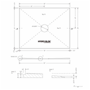 HYDRO-BLOK Low Profile Shower Pan, 48"x60" Blueprint
