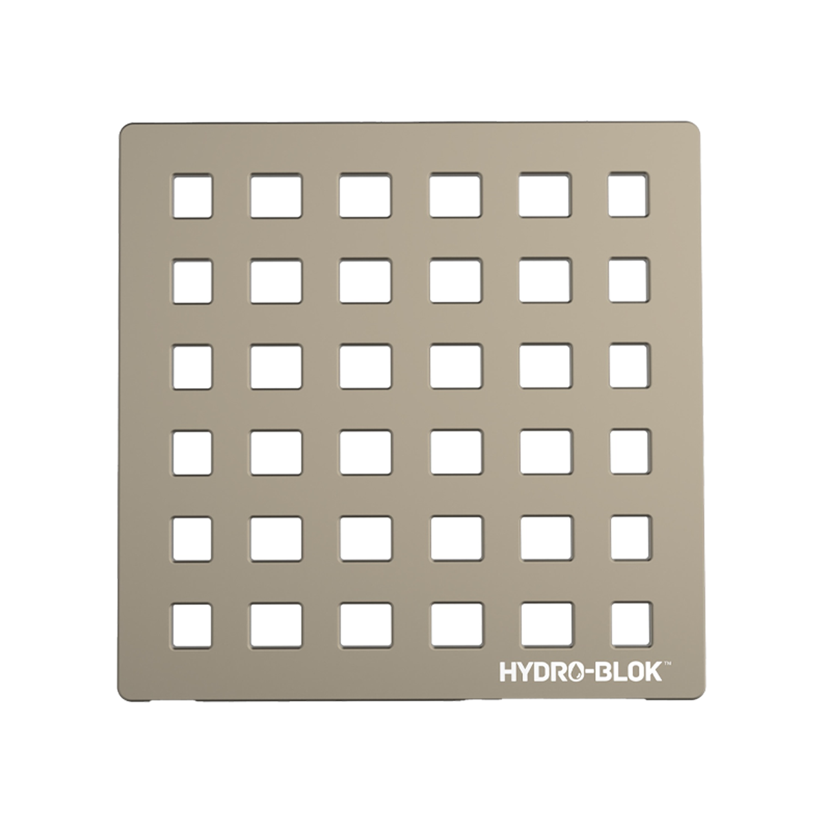 HYDRO-BLOK Low Profile Shower Drain Cover & Tray, Brass