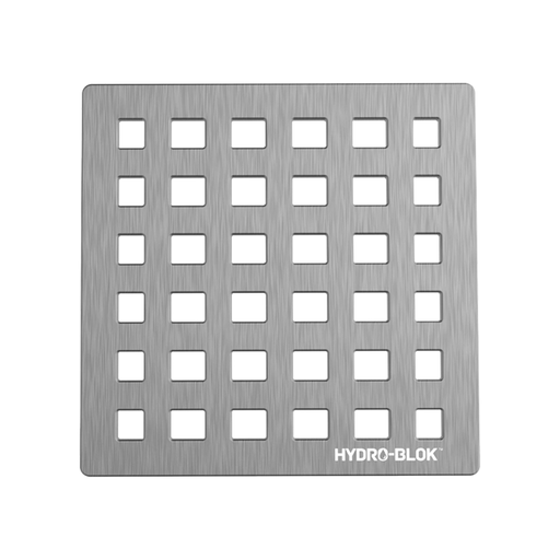 HYDRO-BLOK Low Profile Shower Drain Cover & Tray, Brushed Nickel