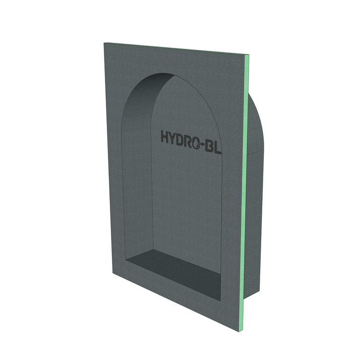 HYDRO-BLOK Recessed Shower Niche, 16" x 22" Barrel Head
