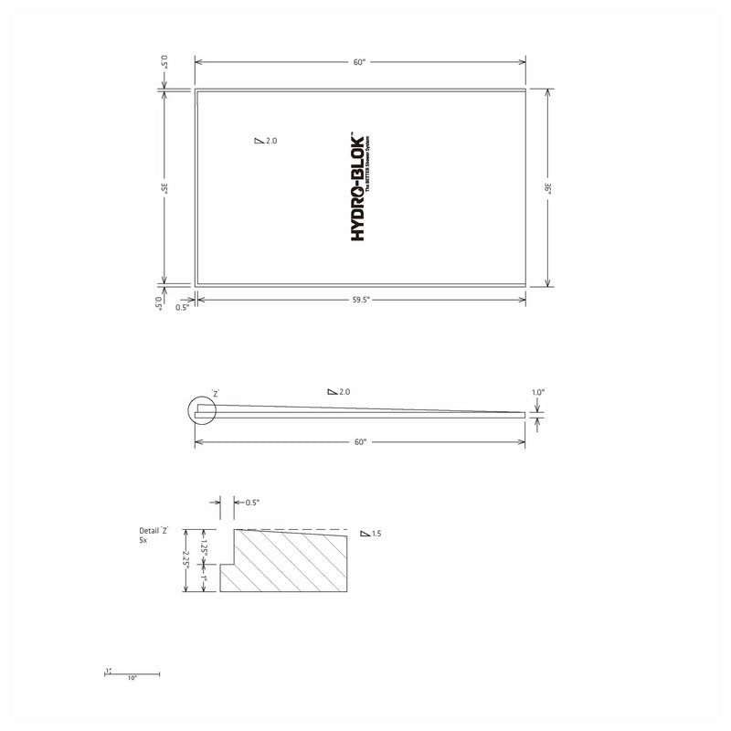 HYDRO-BLOK THIN Single Slope Shower Pan