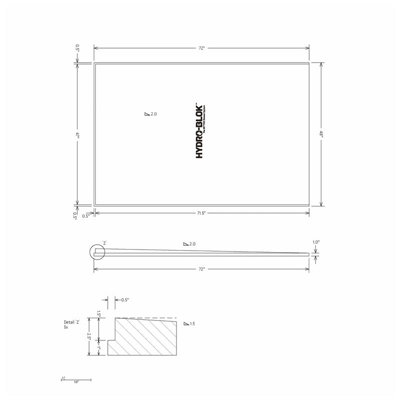 HYDRO-BLOK THIN Single Slope Shower Pan