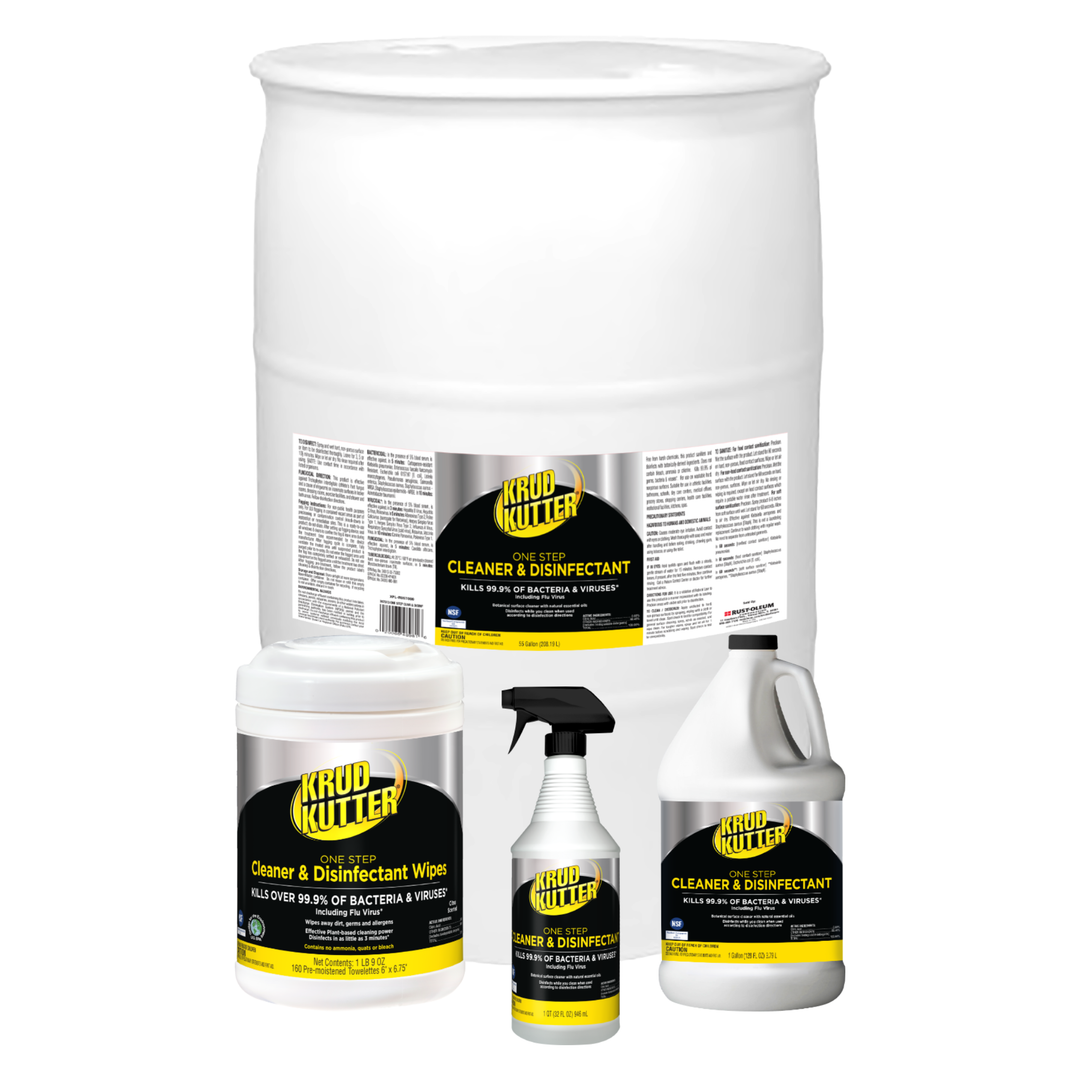 Krud Kutter Pro One Step Cleaner and Disinfectant bottle on white background