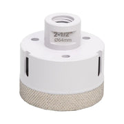 2-1/2 inch Diamond drill bit with a white base and gray diamond-coated tip on a white background