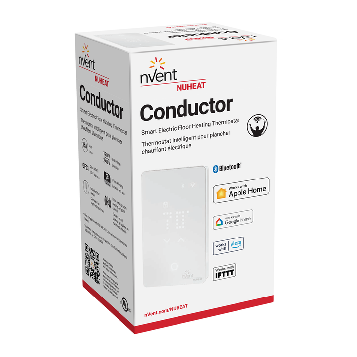 Nuheat Conductor Smart Electric Floor Heating Thermostat Box, Front Left