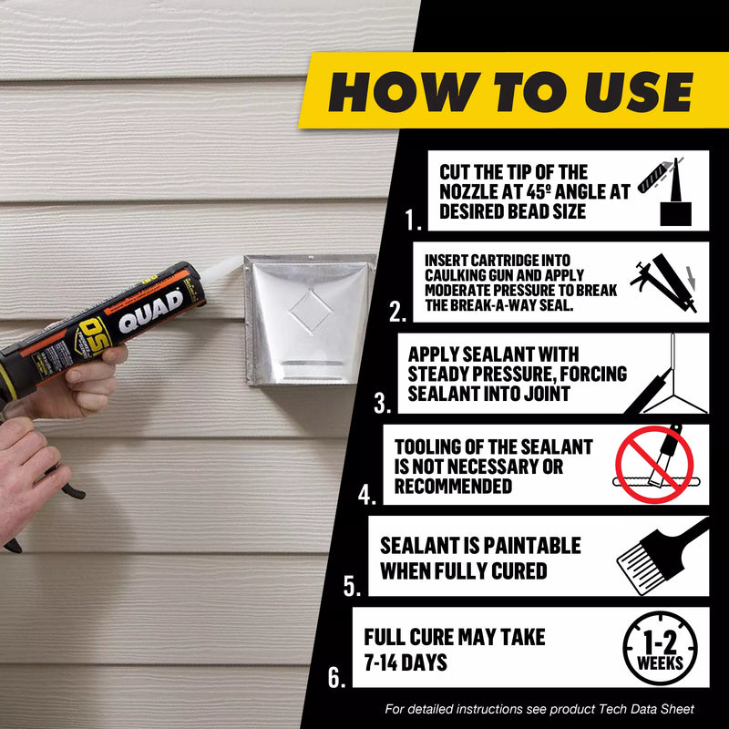 OSI® QUAD® White Exterior Sealant for Windows & Siding